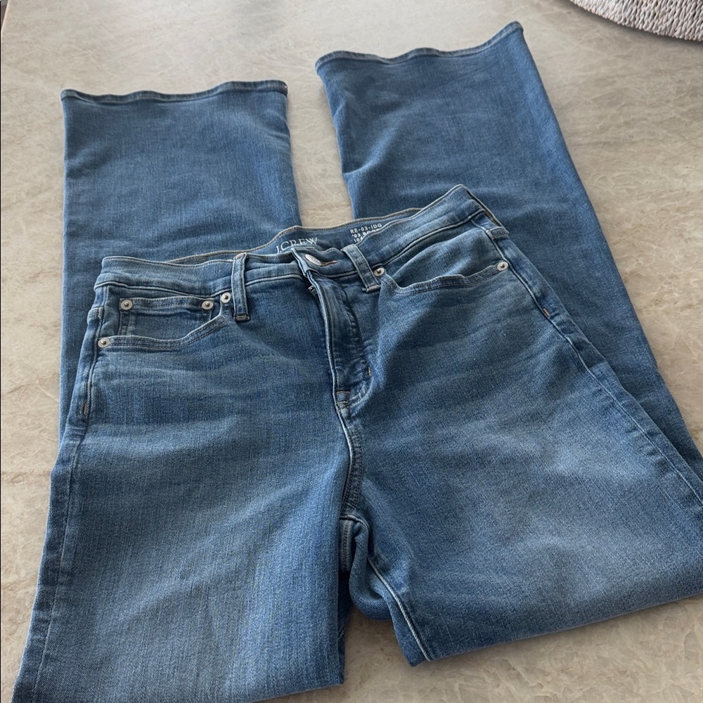 J. Crew Bootcut Jeans Size 28 Wide Flare Leg High Rise Stretch Classic Basic - Picture 3 of 8